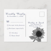 ひまわり/RSVP結婚のはがき インビテーションポストカード (裏面)