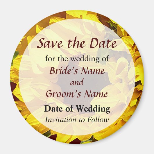 ひまわり Save the Date マグネット (正面)