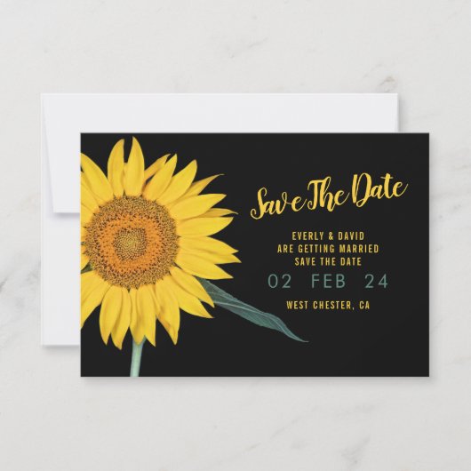 ひまわり Save The Date 招待状 (正面)
