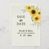 ひまわり Save the Date 発表 招待状 (正面/裏面)