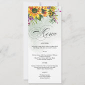 ひまわり | Wild Meadowの結婚メニューカード 招待状 (正面)