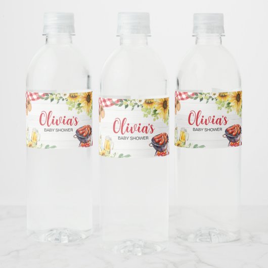 ひまわりBBQベビーシャワー ペットボトルラベル (ボトル)