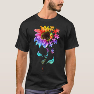 ひまわりBe親切なパズルピース自閉症意識モ Tシャツ