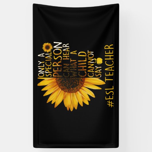 ひまわりESL先生特別人聞こえる 横断幕 (縦)