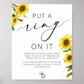 ひまわりItにリングや輪を付けるゲームブライダルシャワー標識 ポスター (正面)