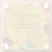 ひまわりKJV賛美聖なる書物、 経典 ガラスコースター (裏面)