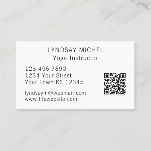 ひまわりQRコードヨガインストラクター名刺 名刺 (裏面)