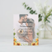 ひまわりqrコード2写真結婚式招待状 (スタンド正面)