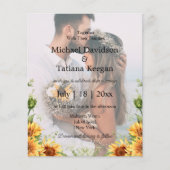 ひまわりqrコード2写真結婚式招待状 (正面)