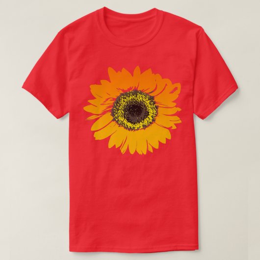 ひまわりTシャツ、ガーデンハピネス自然夏 Tシャツ (デザイン正面)