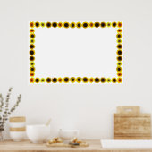 ひまわ縁どり/フレーム(背景なし) ポスター (キッチン)