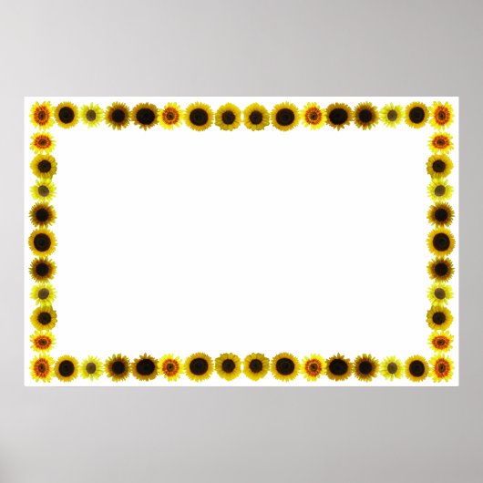 ひまわ縁どり/フレーム(背景なし) ポスター (正面)