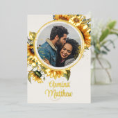 ひまエレガントわりクリームフォト結婚ズ 箔招待状 (立ち正面)