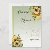 ひまエレガントわりセージ緑の夏結婚の夏 招待状 (正面)