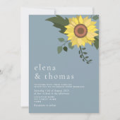 ひまエレガントわりダスティブルー結婚ズ 招待状 (正面)