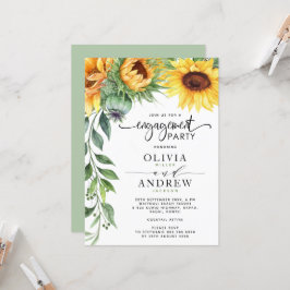 ひまエレガントわり水彩モダン婚約 招待状