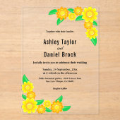 ひまエレガント素朴わボホフローラ結婚ズ アクリル招待状 (正面)