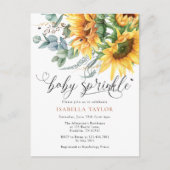 ひまエレガント素朴わ赤ちゃんシャワー散水 インビテーションポストカード (正面)
