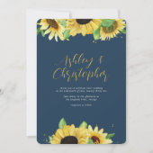 ひまエレガント素朴フラワーネイビー結婚式招待状 招待状 (正面)