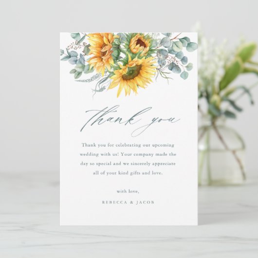 ひまエレガント素朴フラワーブライダルシャワーありがとう 招待状 (スタンド正面)