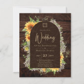 ひまエレガント素朴花とレース結婚式の招待 (正面)