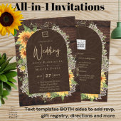 ひまエレガント素朴花とレース結婚式の招待