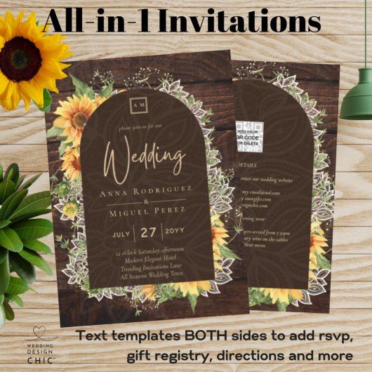 ひまエレガント素朴花とレース結婚式の招待