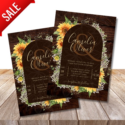 ひまエレガント素朴花とレース結婚式の招待 招待状