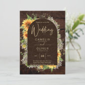 ひまエレガント素朴花とレース結婚式の招待 招待状 (スタンド正面)