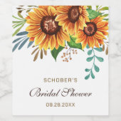 ひまエレガント素朴花のブライダルシャワー ワインラベル (シングルラベル)