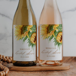 ひまエレガント素朴花のブライダルシャワー ワインラベル