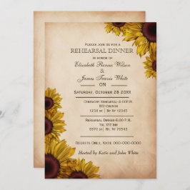 ひまエレガント素朴花のリハーサルの夕食招待状 招待状