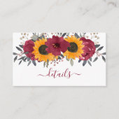 ひまエレガント素朴花フローラブルガン結婚ズ エンクロージャーカード (正面)