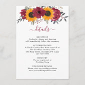 ひまエレガント素朴花フローラブルガン結婚ズ エンクロージャーカード (正面)