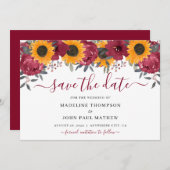 ひまエレガント素朴花フローラブルゴーニュ秋 セーブザデート (正面/裏面)