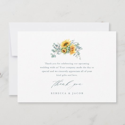 ひまエレガント素朴花ブライダルシャワー サンキューカード (裏面)