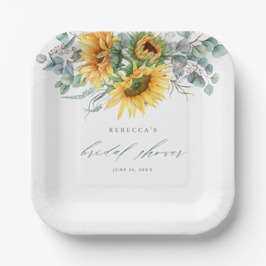 ひまエレガント素朴花ブライダルシャワー ペーパープレート (正面)