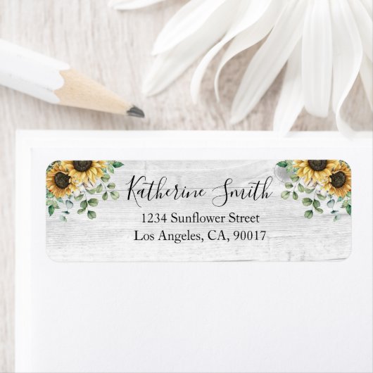 ひまエレガント素朴花ユーカリ差出人住所 ラベル (インサイチュ)