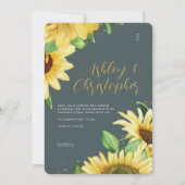 ひまエレガント素朴花石板グレー結婚写真 招待状 (正面)