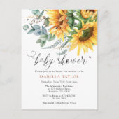 ひまエレガント素朴輪の赤ちゃんシャワー インビテーションポストカード (正面)