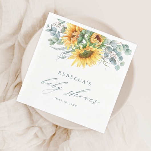 ひまエレガント素朴輪の赤ちゃんシャワー スタンダードランチョンナプキン