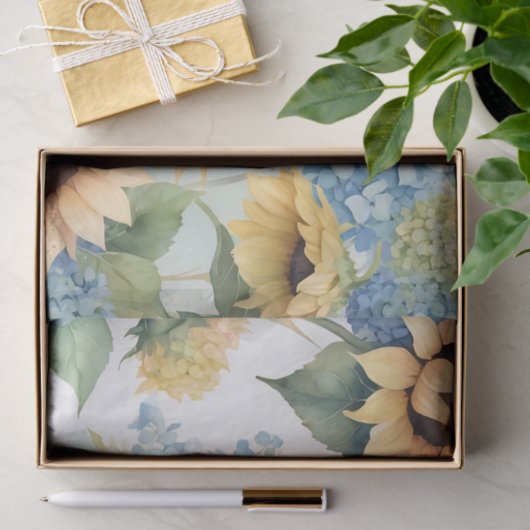 ひまエレガント花とアジサイの水彩 薄葉紙 (ギフト)