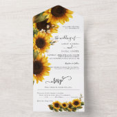 ひまエレガント花の結婚花束の全てを一つのinvi オールインワン招待状 (内側)