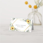 ひまエレガント花の緑のフローラ結婚のテーブル プレイスカード (裏面)