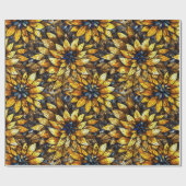 ひまエレガント花フェイクステンドグラス模様 ラッピングペーパー (フラット)