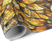 ひまエレガント花フェイクステンドグラス模様 ラッピングペーパー (ロールコーナー)