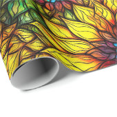 ひまエレガント花フェイクステンドグラス模様 ラッピングペーパー (ロールコーナー)