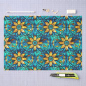 ひまエレガント花フェイクステンドグラス模様 薄葉紙 (クラフト)