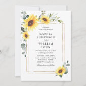 ひまエレガント花ユーカリ結婚の写真QRコード 招待状 (正面)