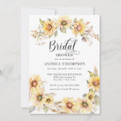 ひまエレガント花 | 黄ブライダルシャワー 招待状 (正面)
